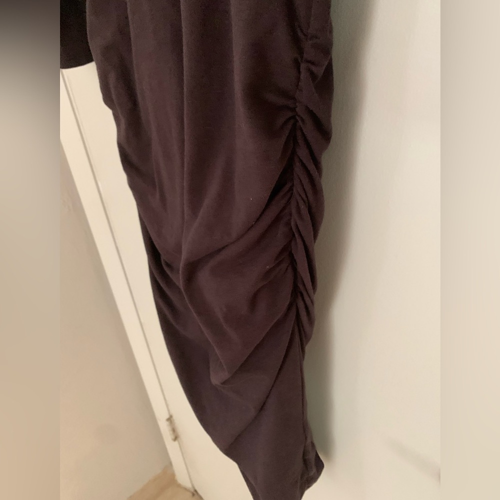 James Perse Dark Brown Long-Sleeve Ruched Sheath Dress - Picture 3 of 5